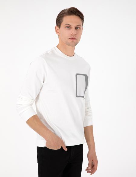 Ekru Regular Fit Bisiklet Yaka Sweatshirt - 50298970036