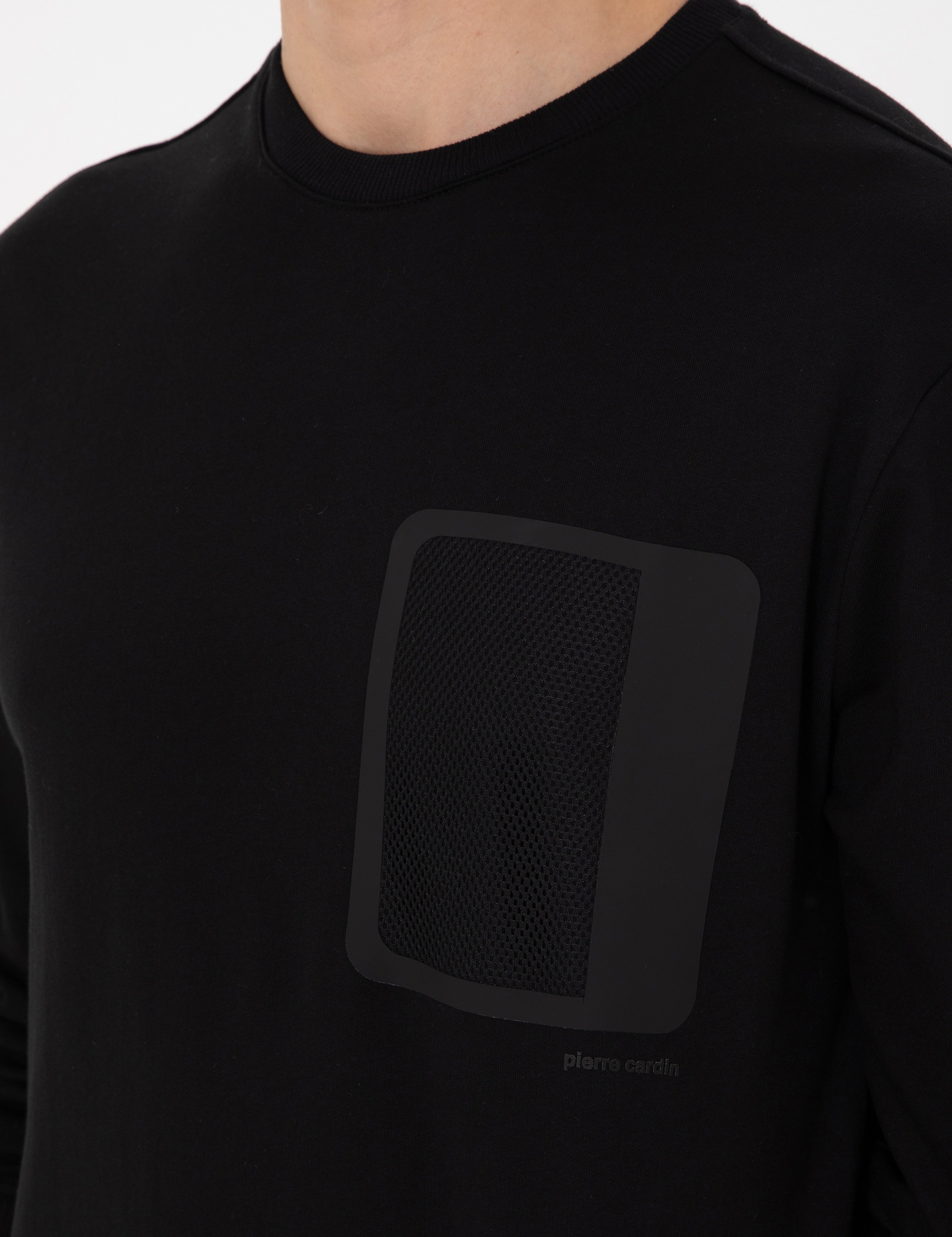 Siyah Regular Fit Bisiklet Yaka Sweatshirt - Image 7
