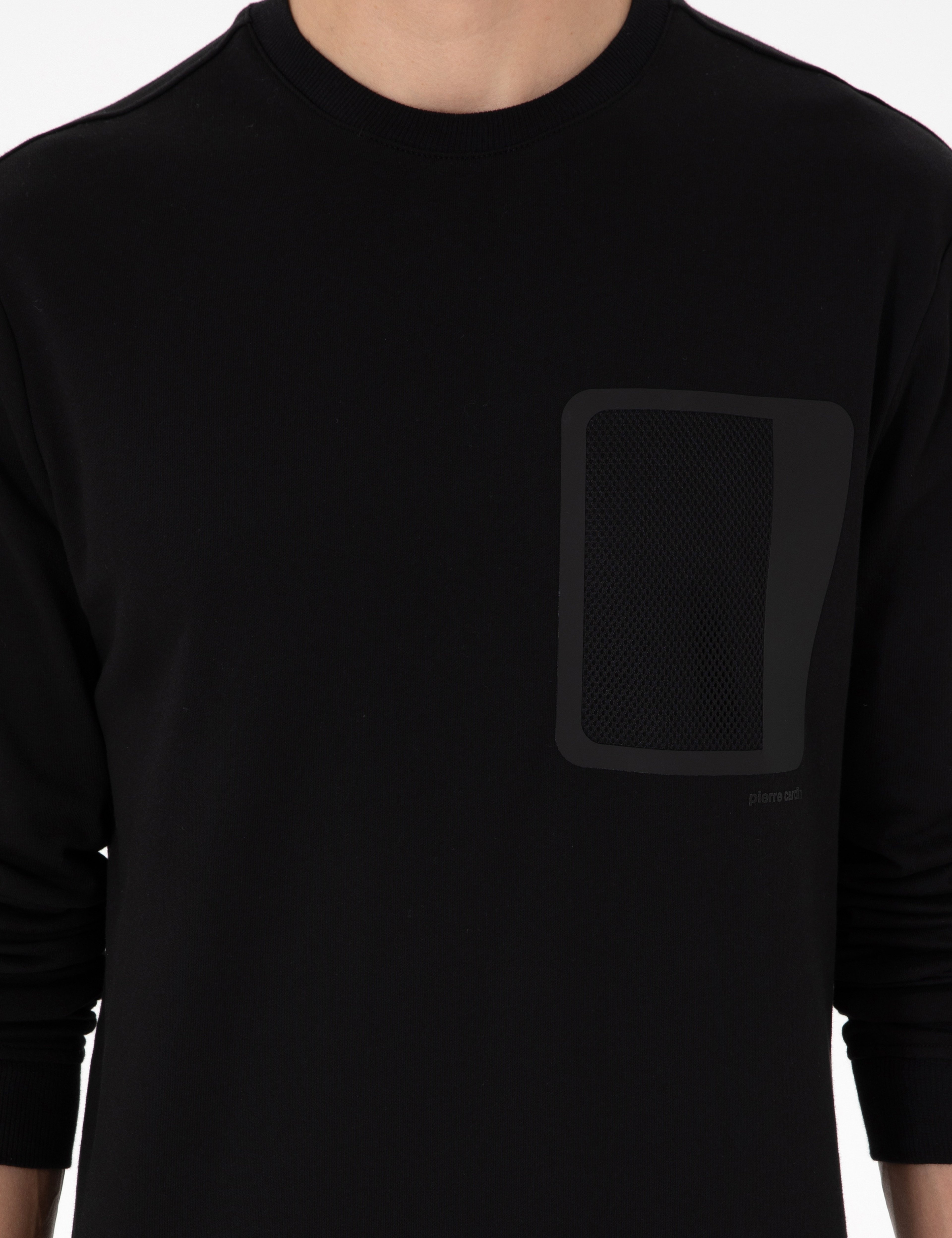 Siyah Regular Fit Bisiklet Yaka Sweatshirt - Image 6