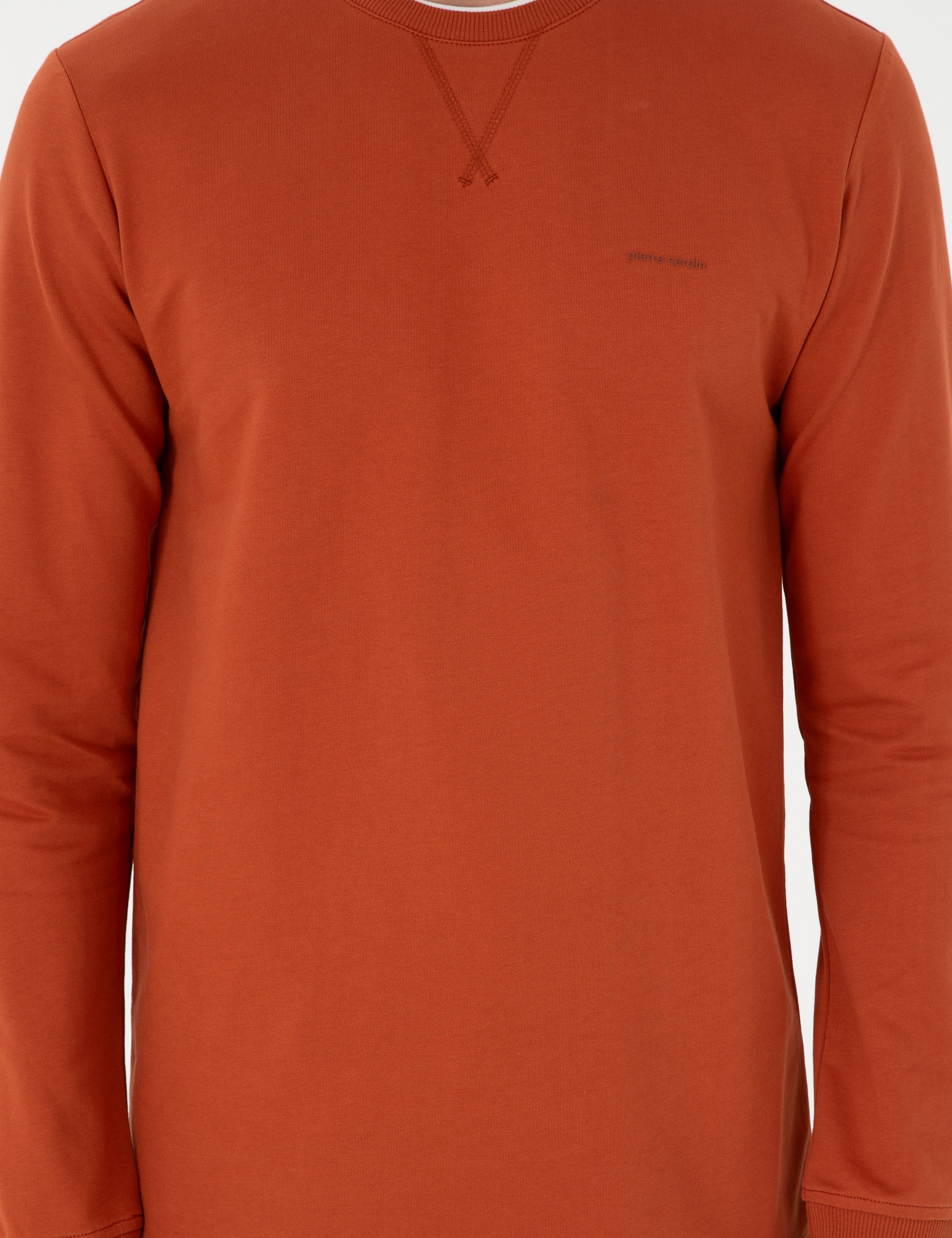 Kiremit Regular Fit Bisiklet Yaka Basic Sweatshirt