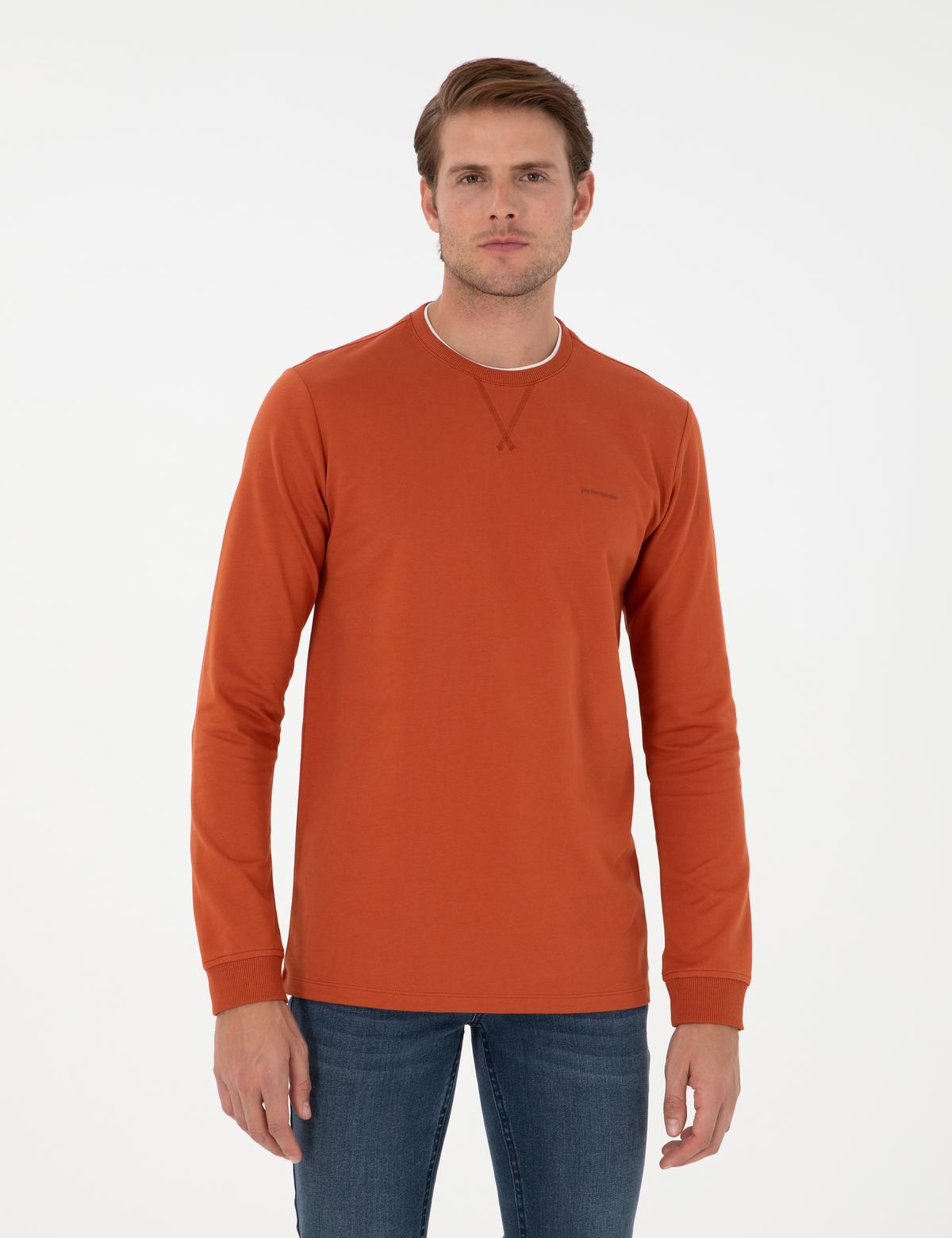 Kiremit Regular Fit Bisiklet Yaka Basic Sweatshirt