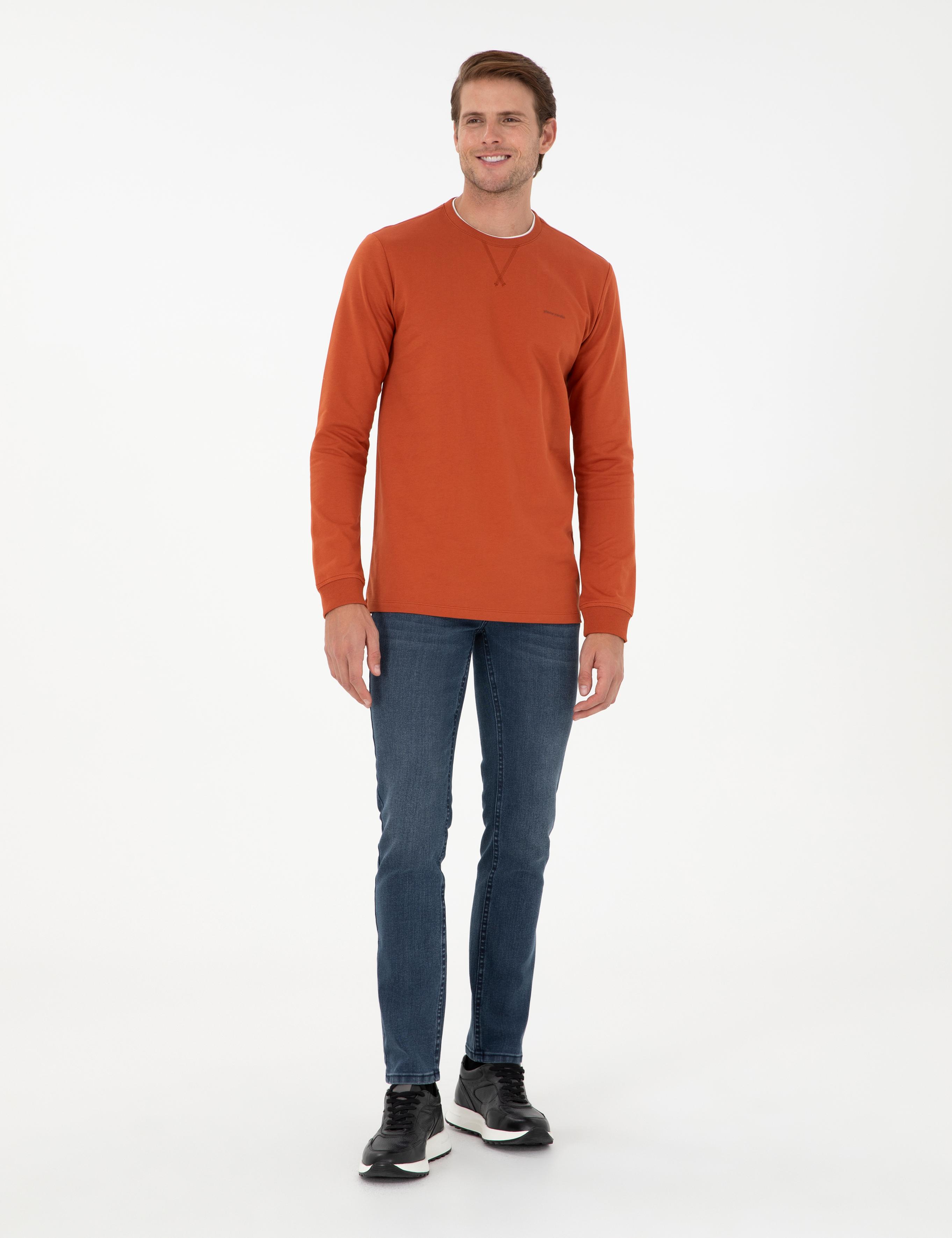 Kiremit Regular Fit Bisiklet Yaka Basic Sweatshirt