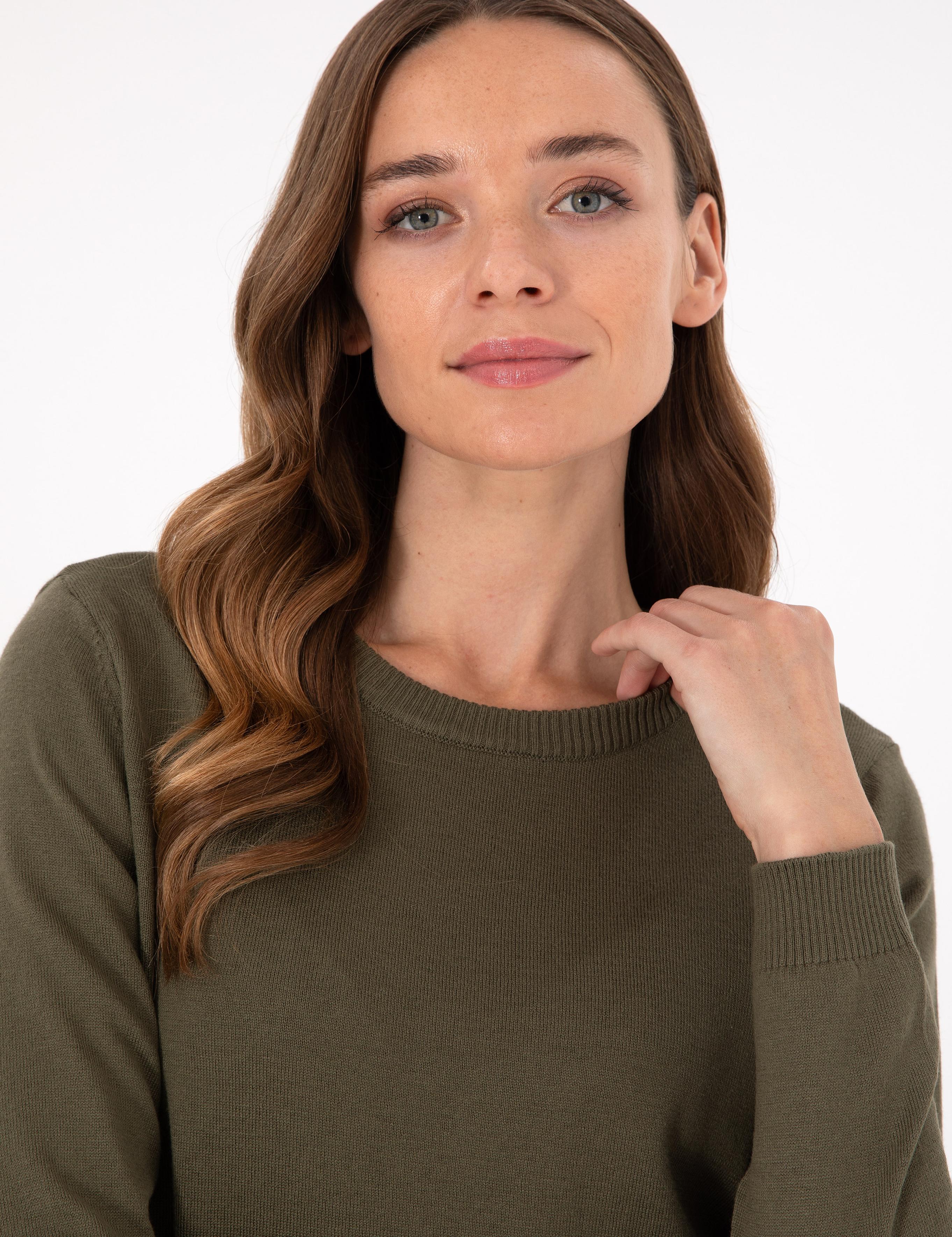 Haki Slim Fit Basic Kazak