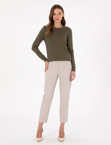 Haki Slim Fit Basic Kazak - 50300769076