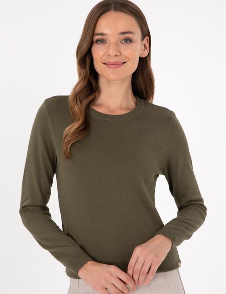 Haki Slim Fit Basic Kazak - 50300769076