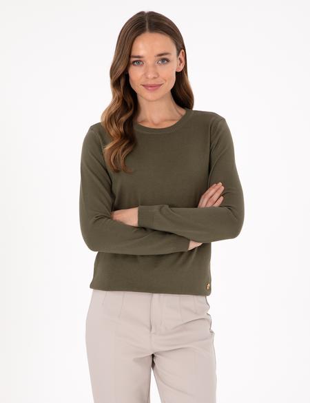 Haki Slim Fit Basic Kazak - 50300769076