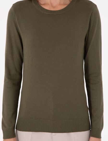 Haki Slim Fit Basic Kazak - 50300769076