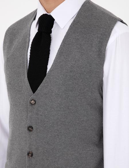 Gri Melanj Triko Yelek - 50300522028