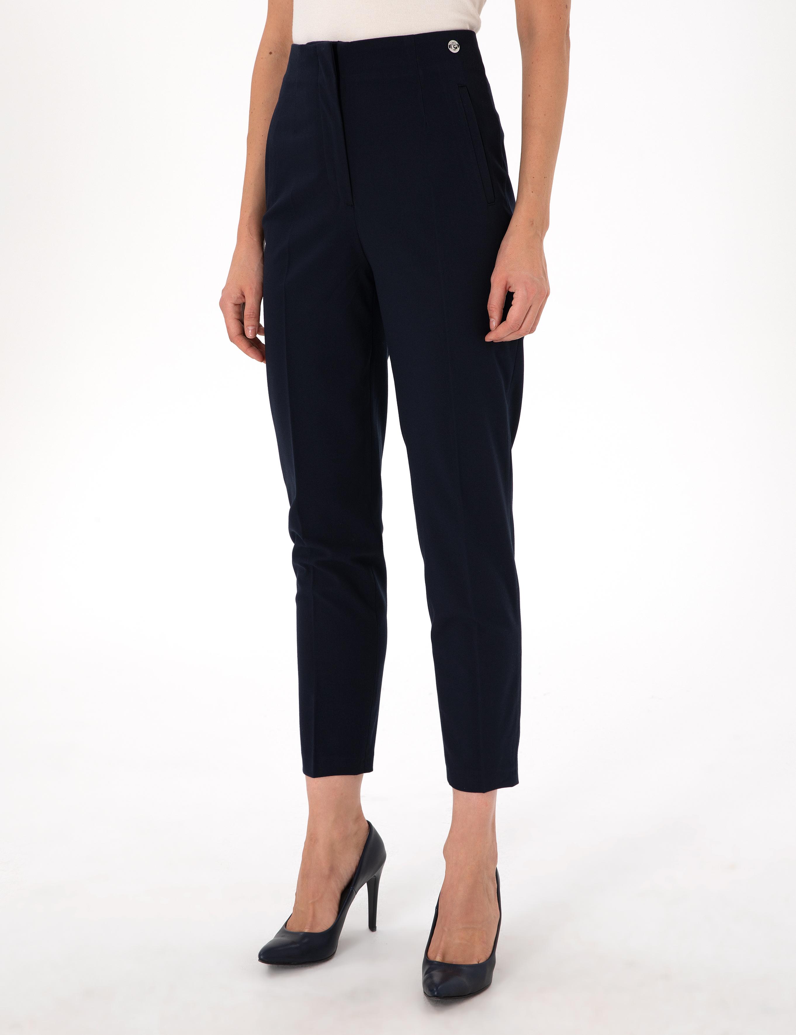 Lacivert Carrot Fit Kumaş Pantolon