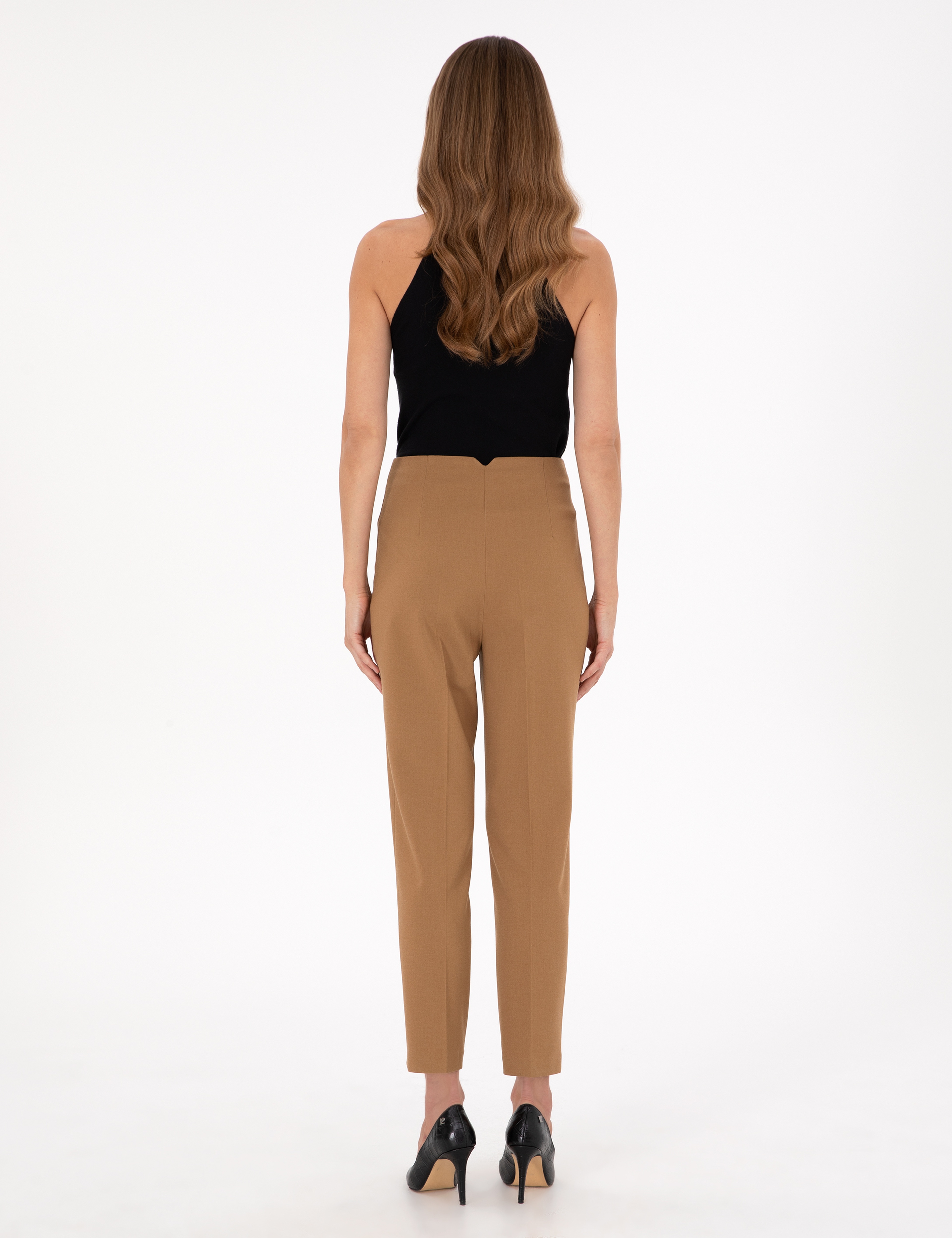 Bej Carrot Fit Kumaş Pantolon - Image 4