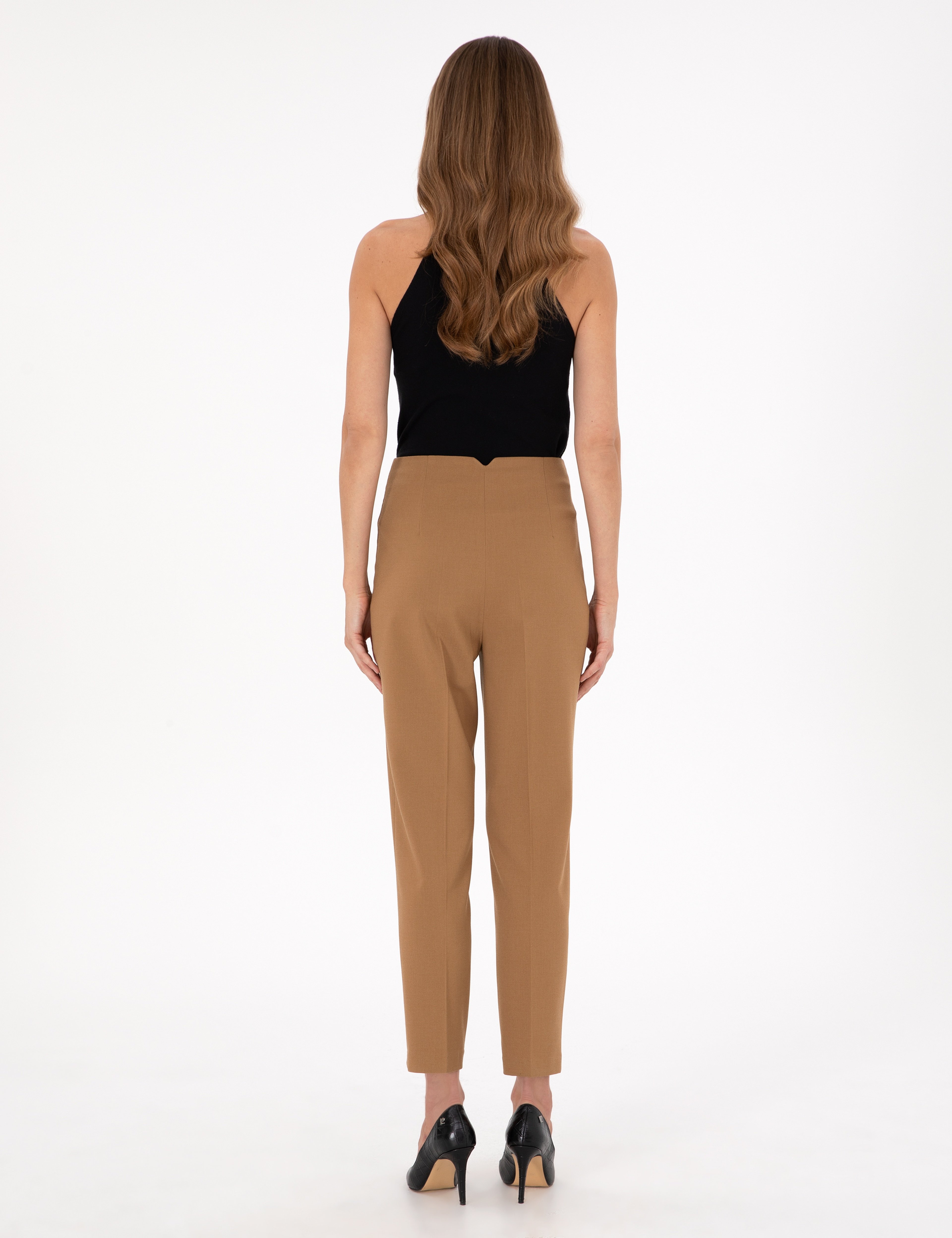 Bej Carrot Fit Kumaş Pantolon