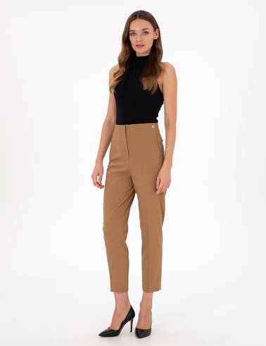 Bej Carrot Fit Kumaş Pantolon