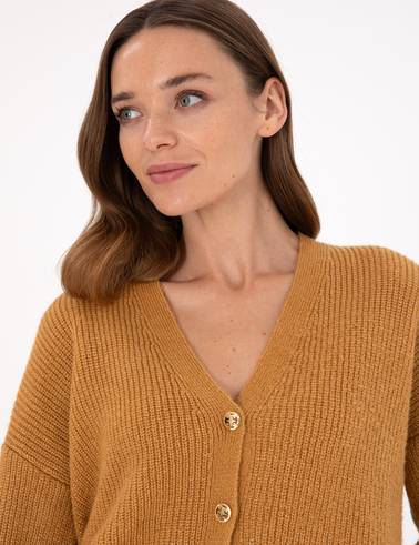 Camel Comfort Fit Triko Hırka