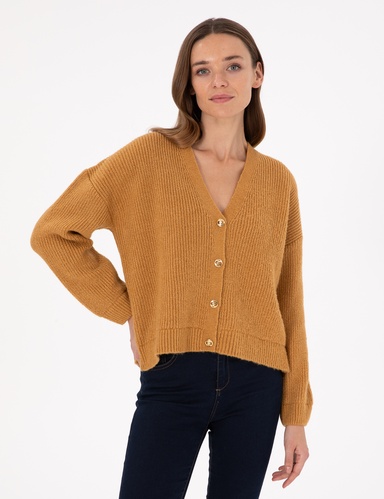 Camel Comfort Fit Triko Hırka