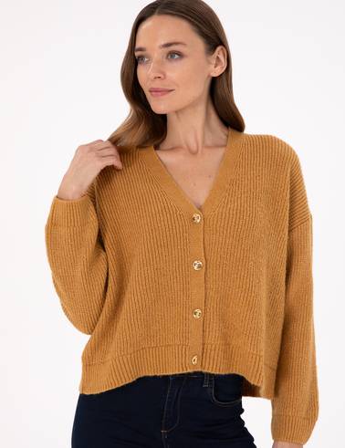 Camel Comfort Fit Triko Hırka