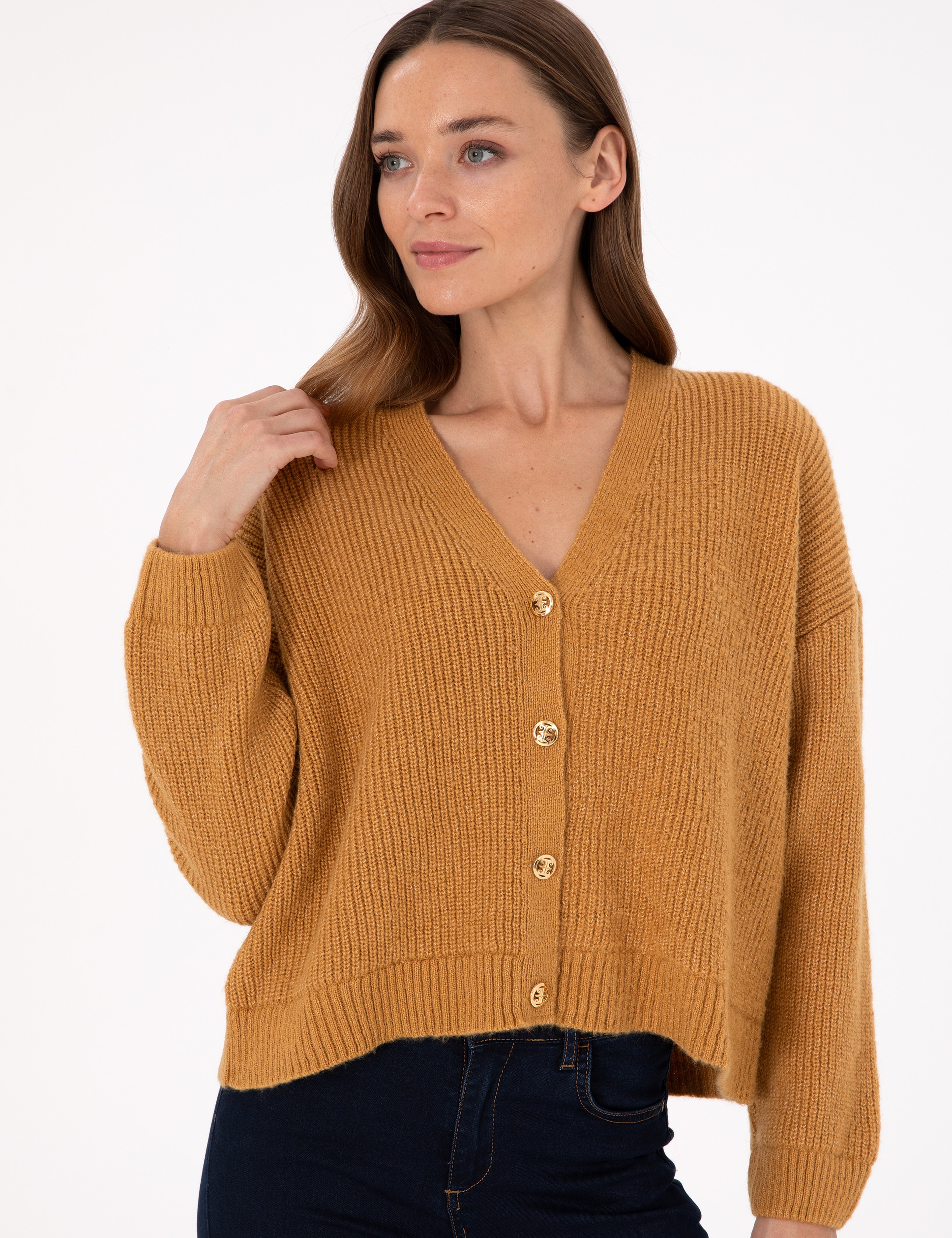 Camel Comfort Fit Triko Hırka