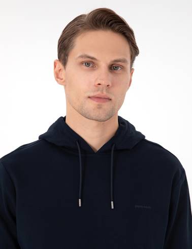 Lacivert Regular Fit Kapüşonlu İçi Polarlı Sweatshirt