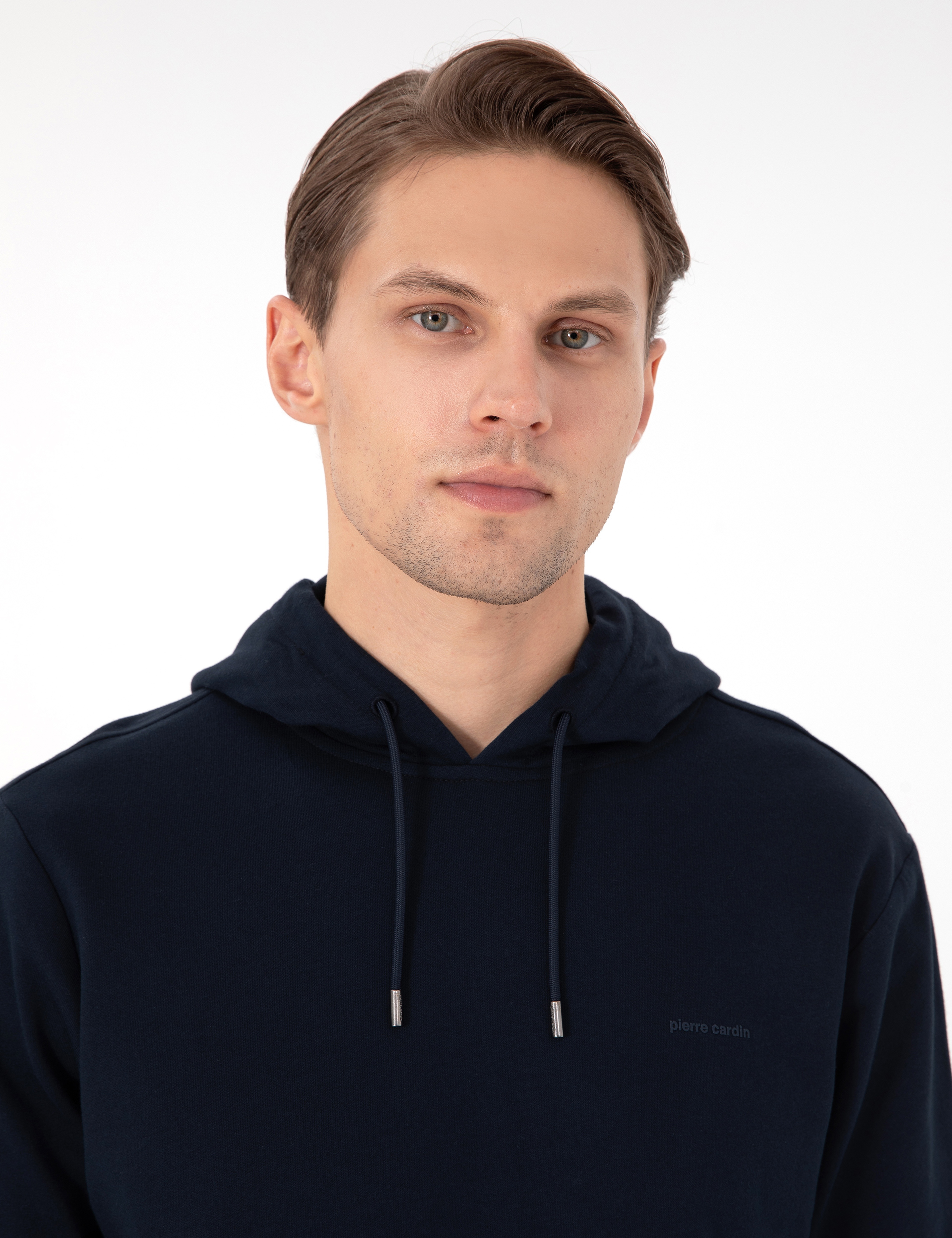 Lacivert Regular Fit Kapüşonlu İçi Polarlı Sweatshirt - Image 2