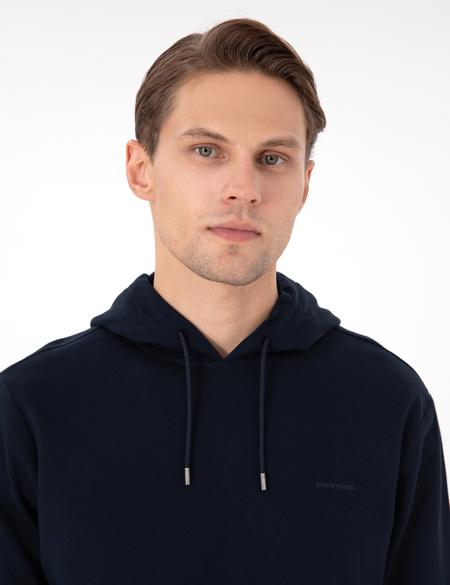 Lacivert Regular Fit Kapüşonlu İçi Polarlı Sweatshirt - 50298987005