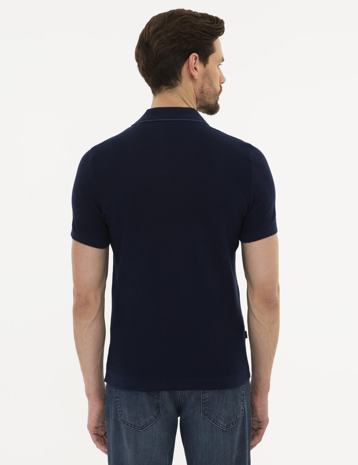 Lacivert Slim Fit Polo Yaka Triko Tişört - 50222958021