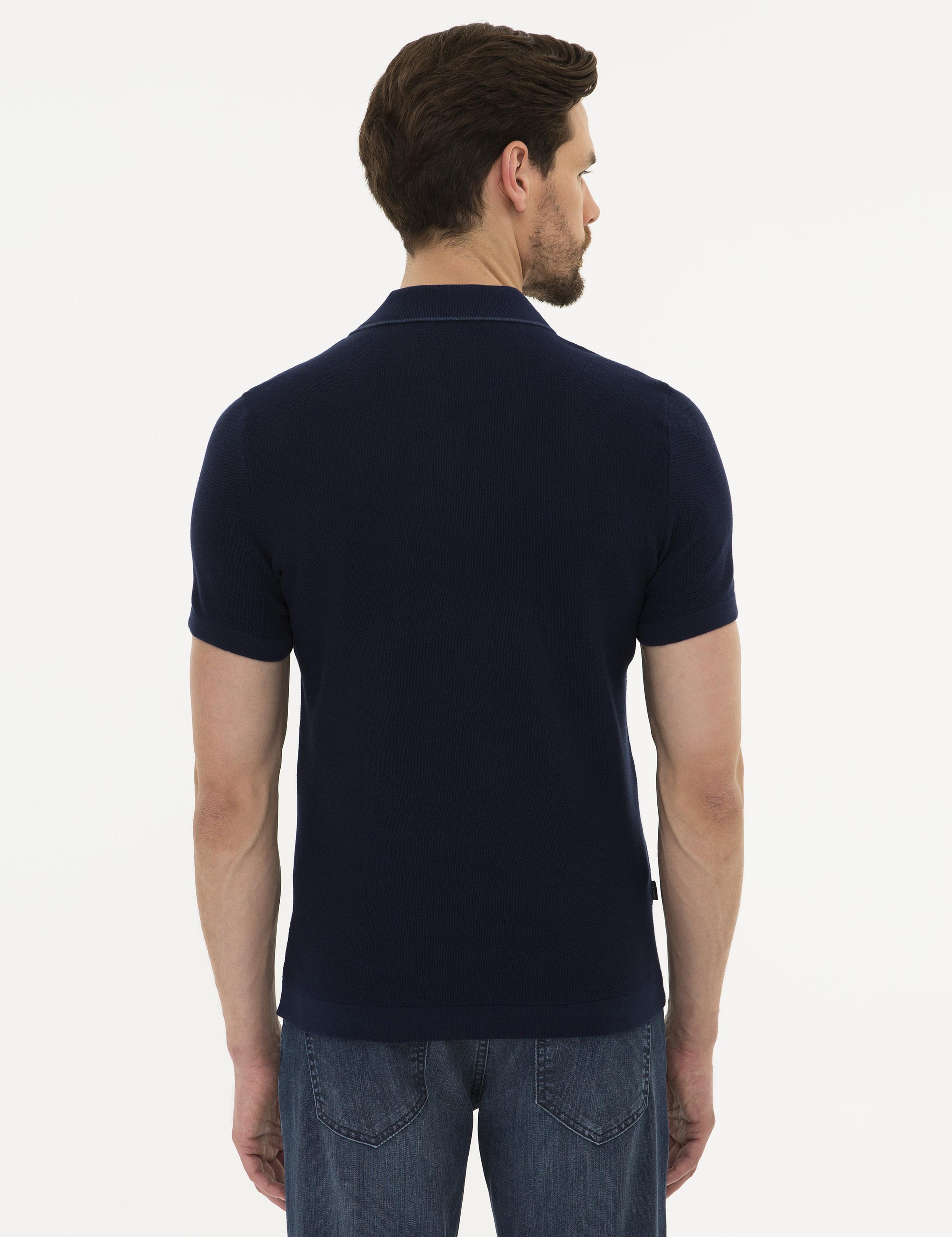 Lacivert Slim Fit Polo Yaka Triko Tişört