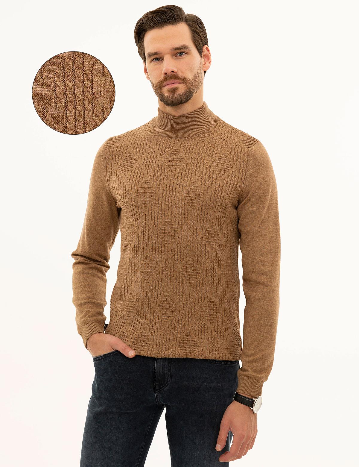 Camel Melanj Slim Fit Kazak