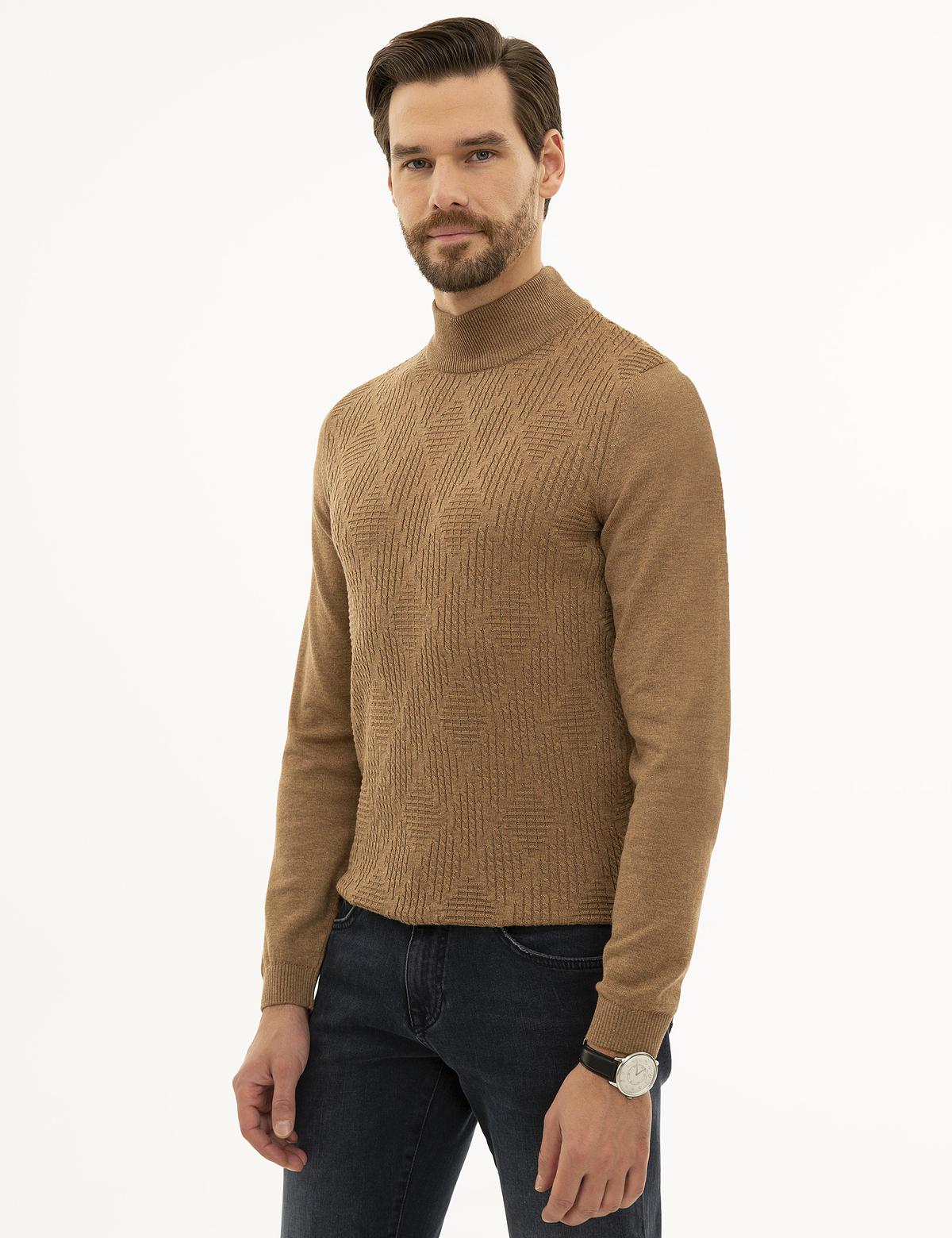 Camel Melanj Slim Fit Kazak - 50230090013