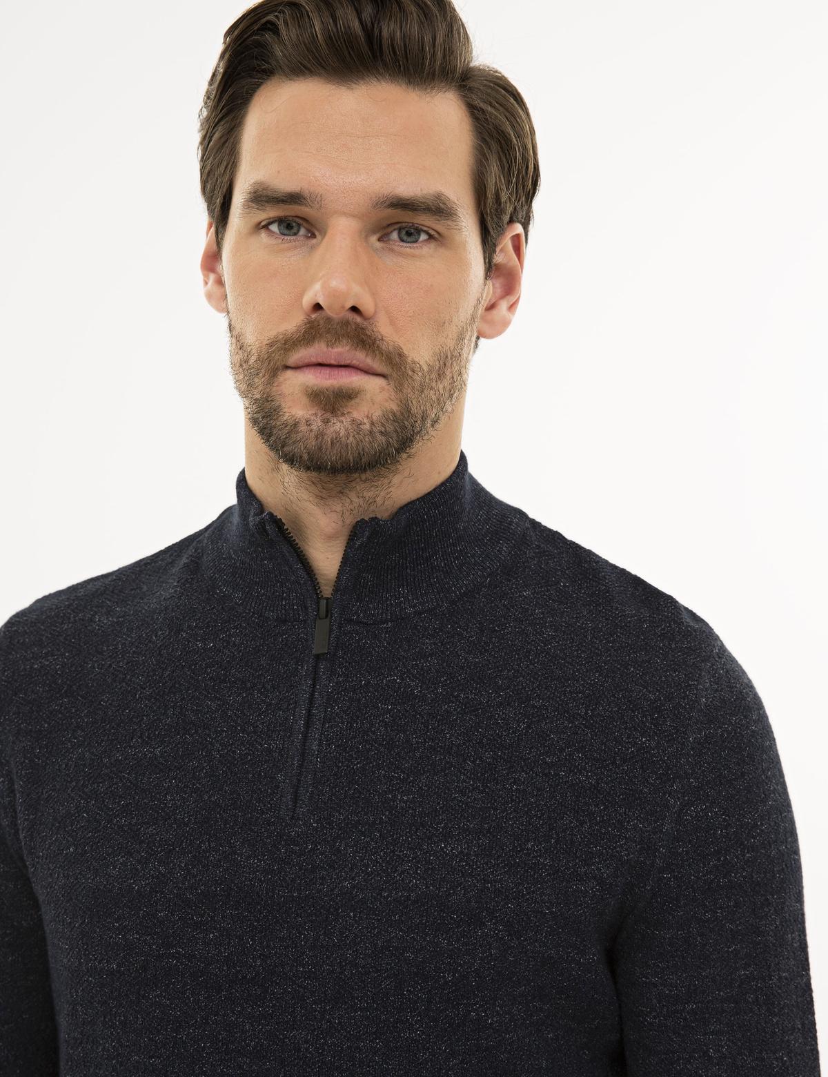 Lacivert Slim Fit Triko Kazak - 50228389009