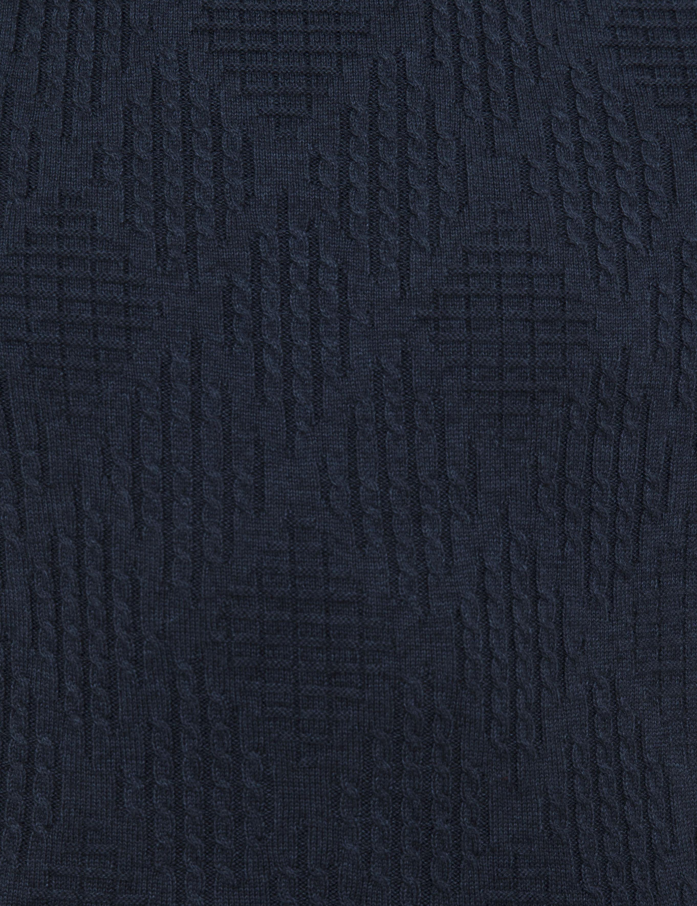 Lacivert Melanj Slim Fit Kazak