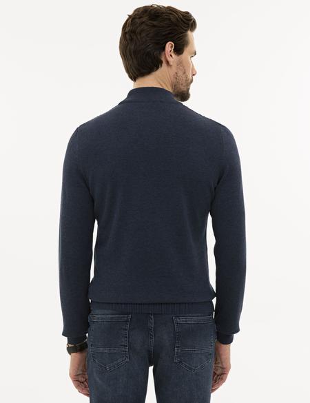 Lacivert Melanj Slim Fit Kazak - 50230090003