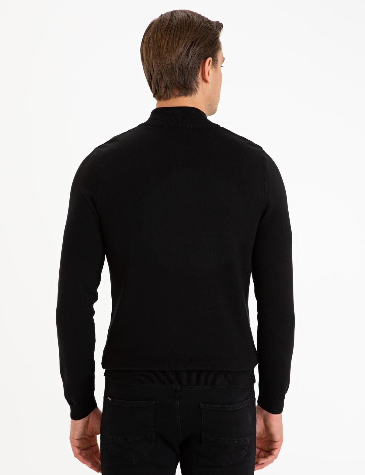 Siyah Slim Fit Kazak - 50227831067