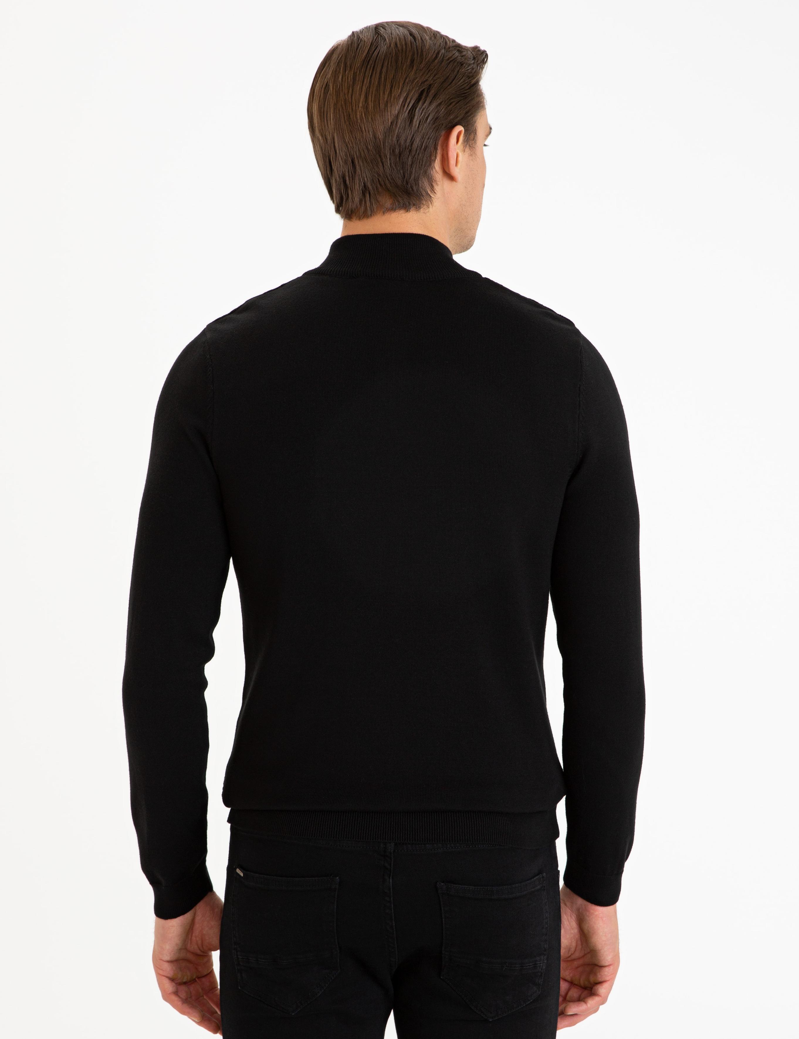 Siyah Slim Fit Kazak