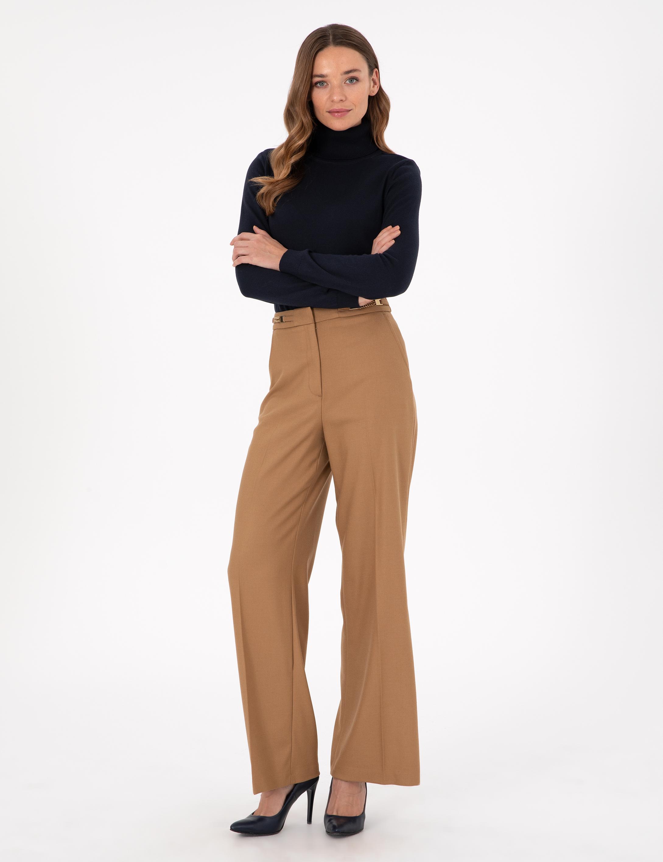 Lacivert Slim Fit Balıkçı Yaka Basic Kazak - Image 4