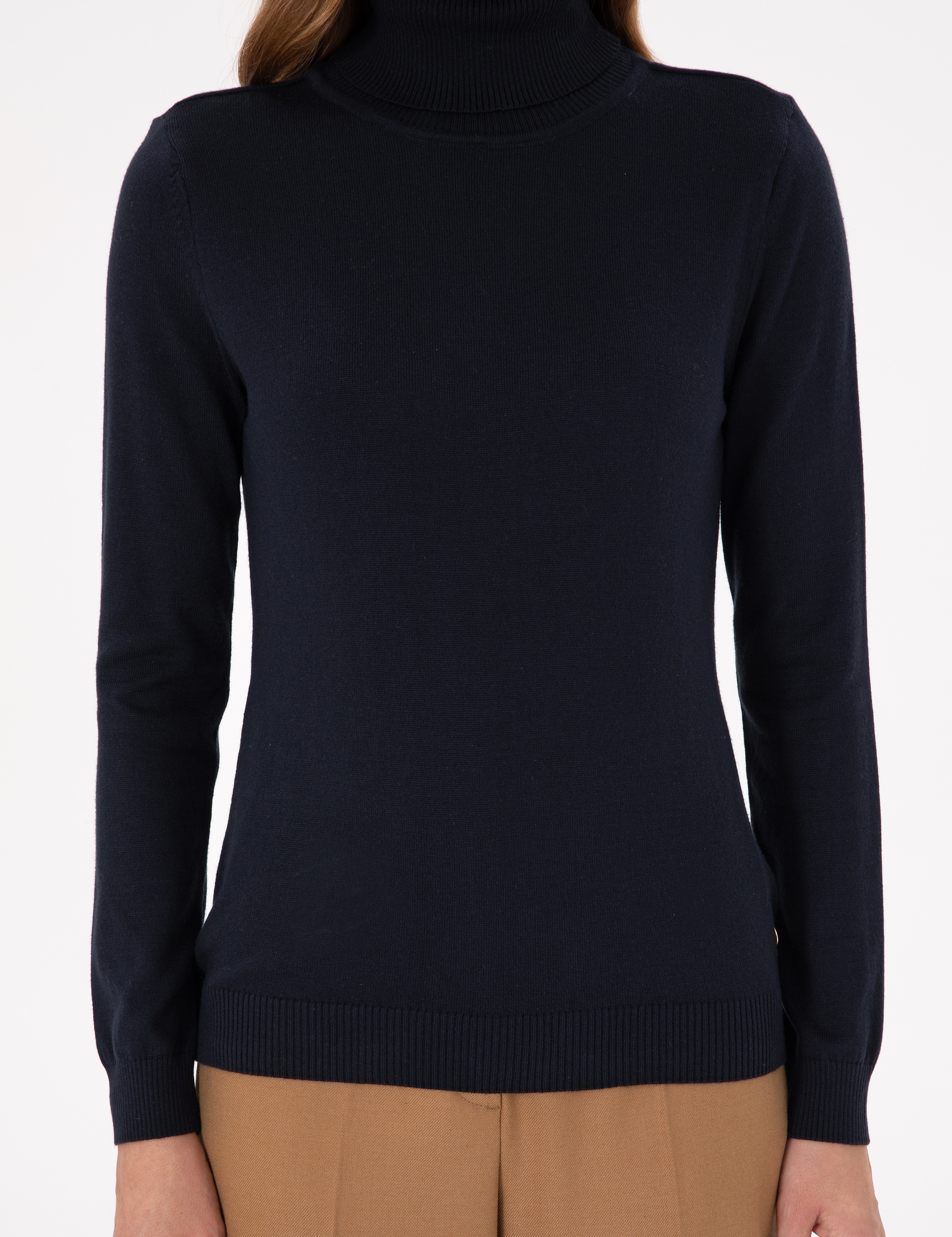 Lacivert Slim Fit Balıkçı Yaka Basic Kazak - Image 6