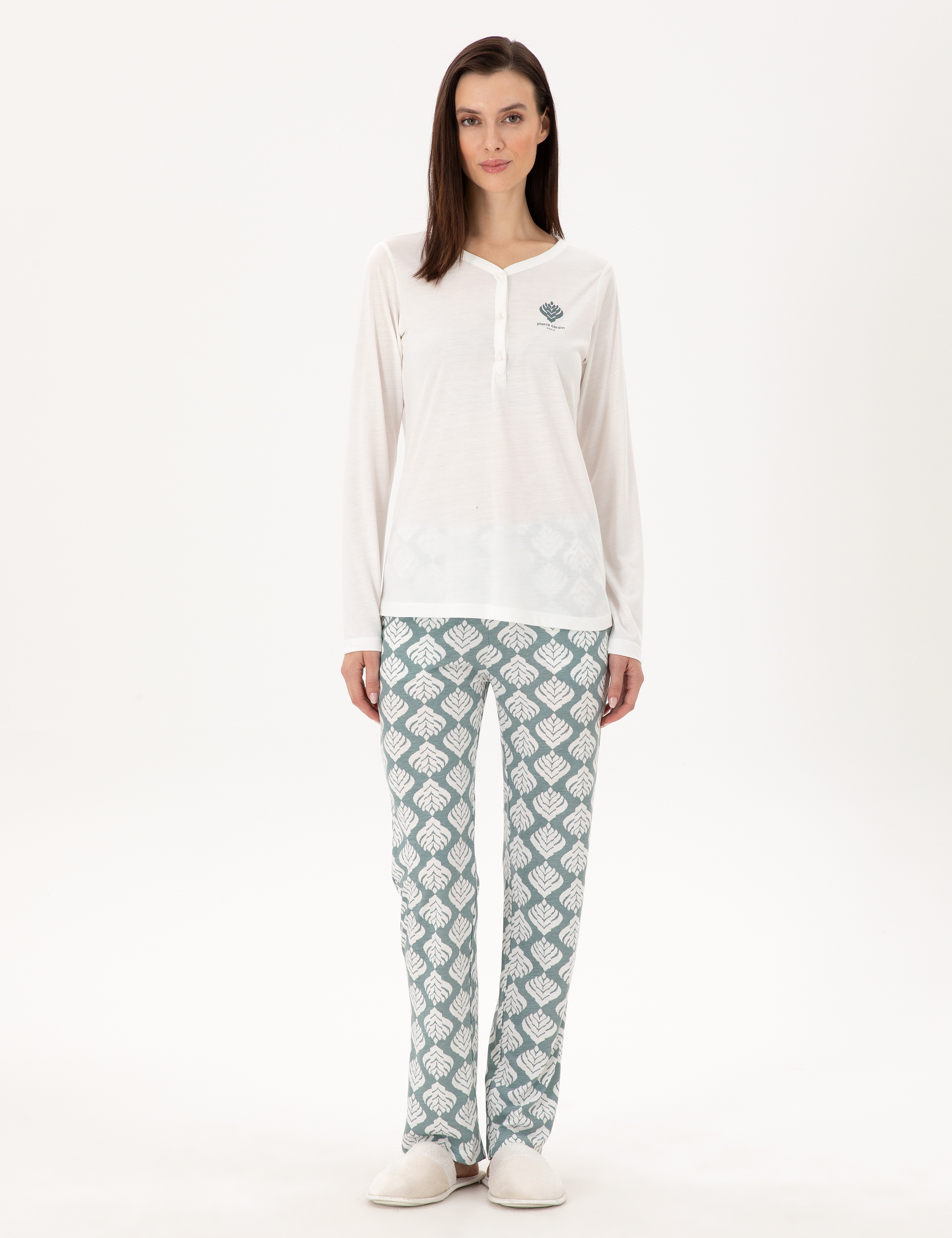 Krem Pijama Takımı