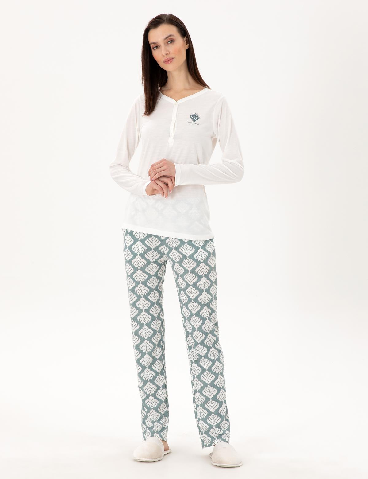 Krem Pijama Takımı