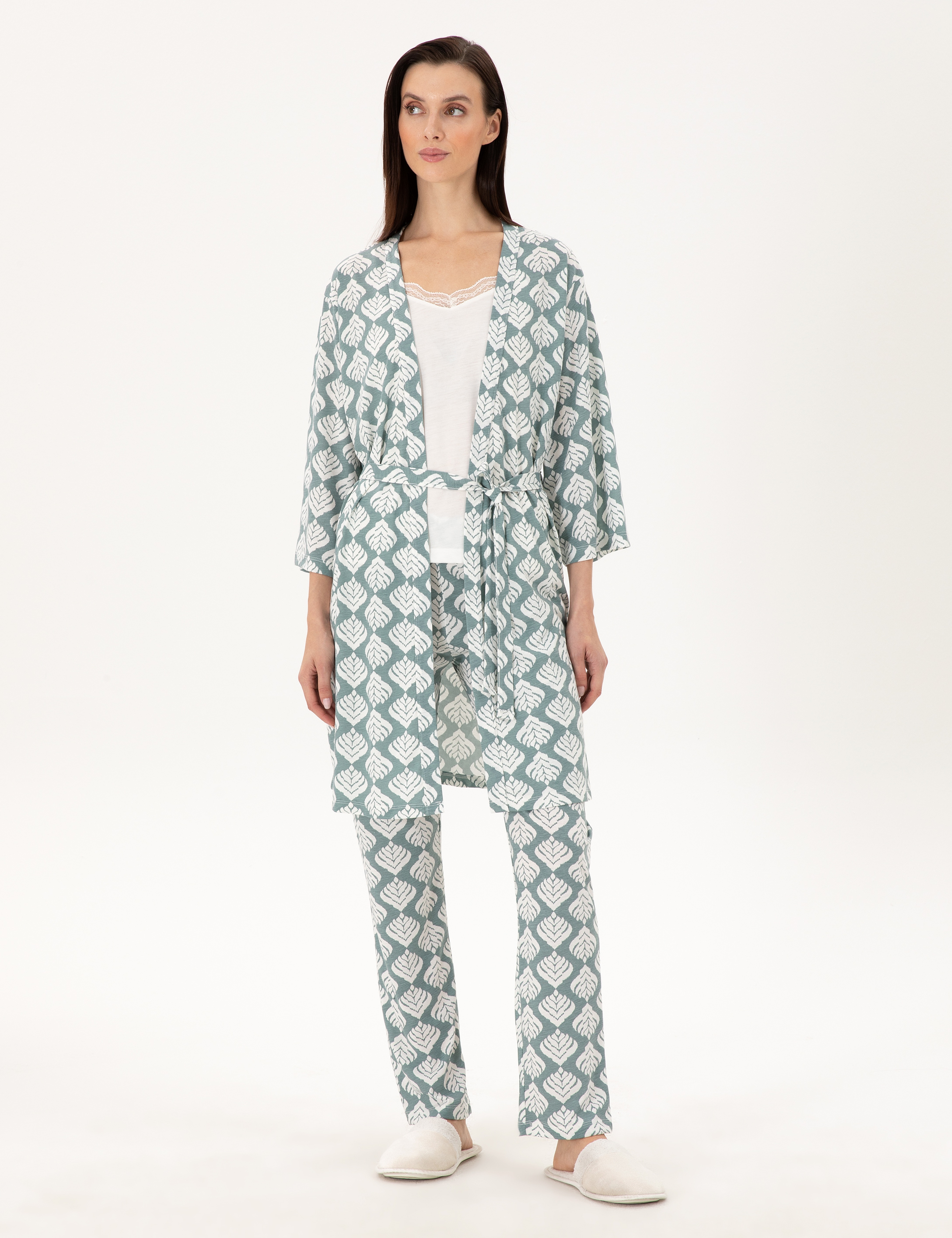 Krem 3'lü Pijama Takımı - Image 5