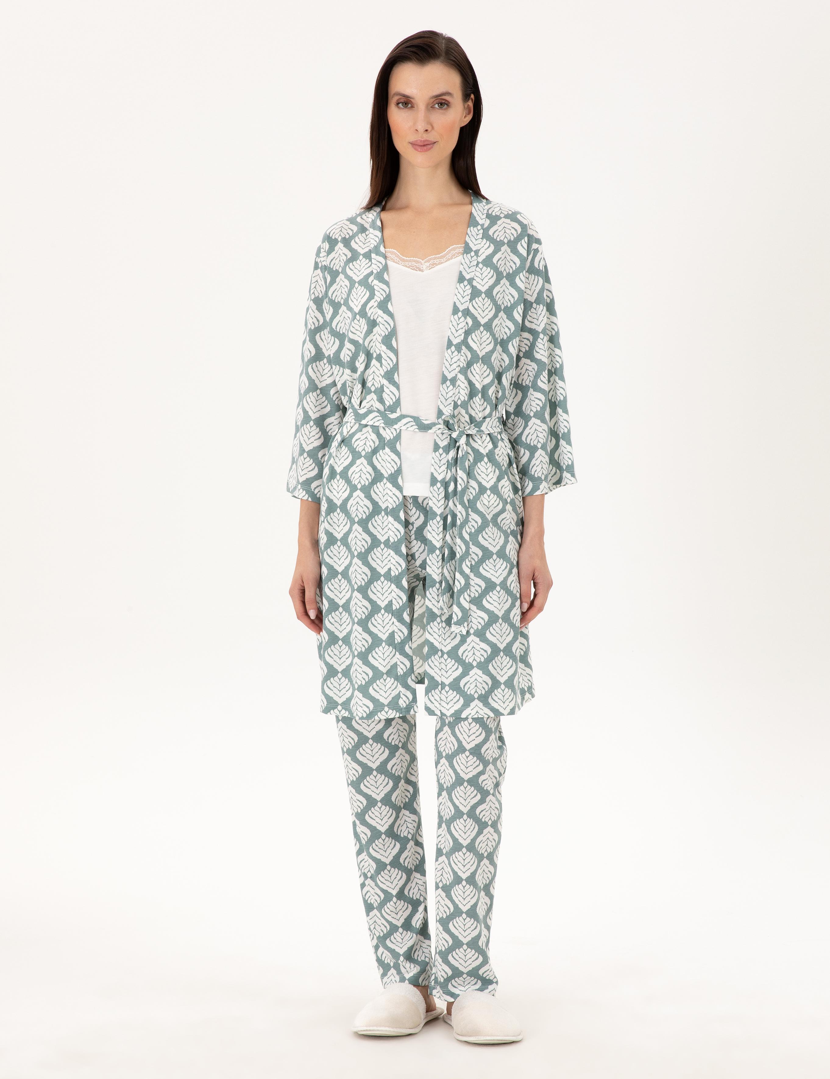 Krem 3'lü Pijama Takımı