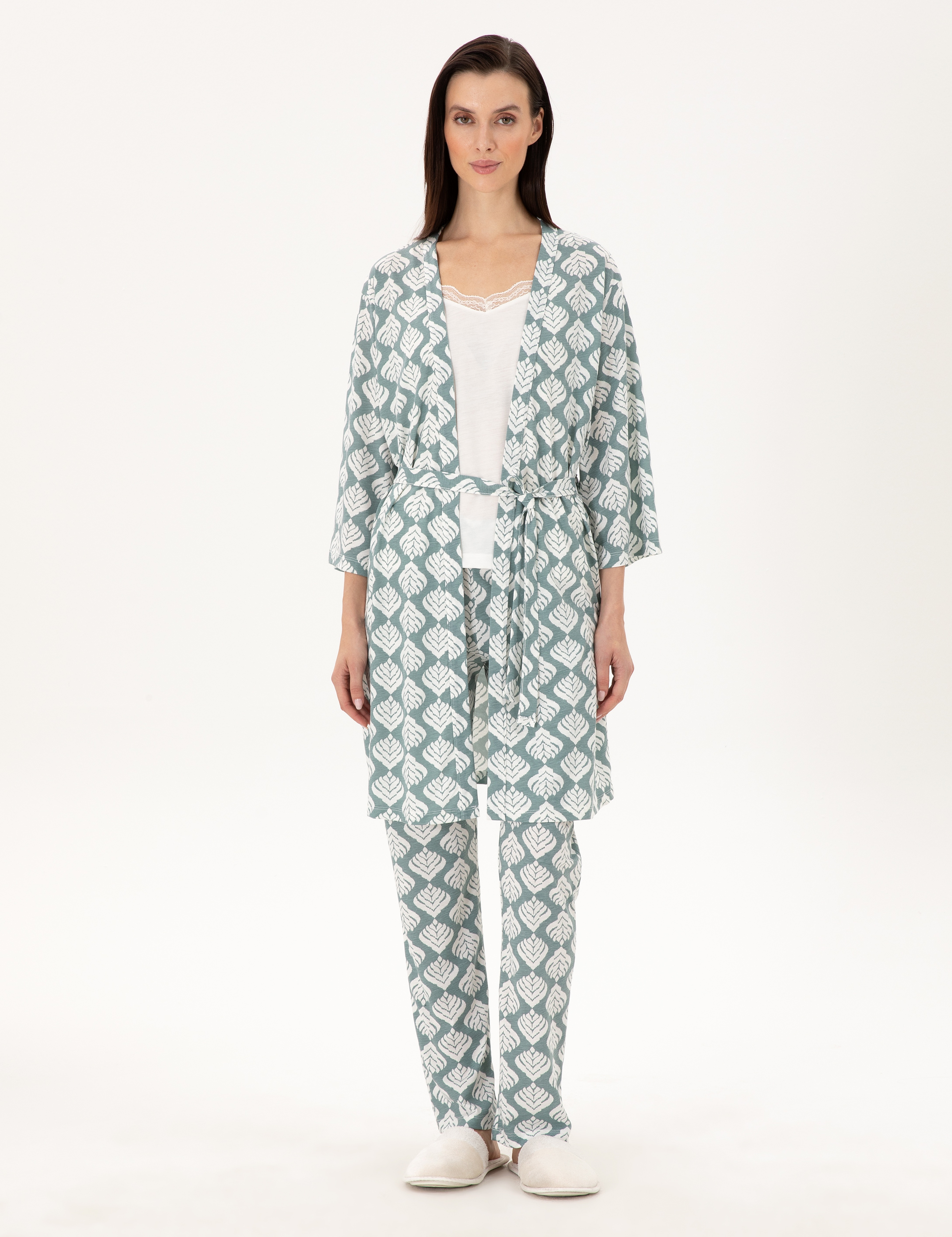Krem 3'lü Pijama Takımı - Image 1