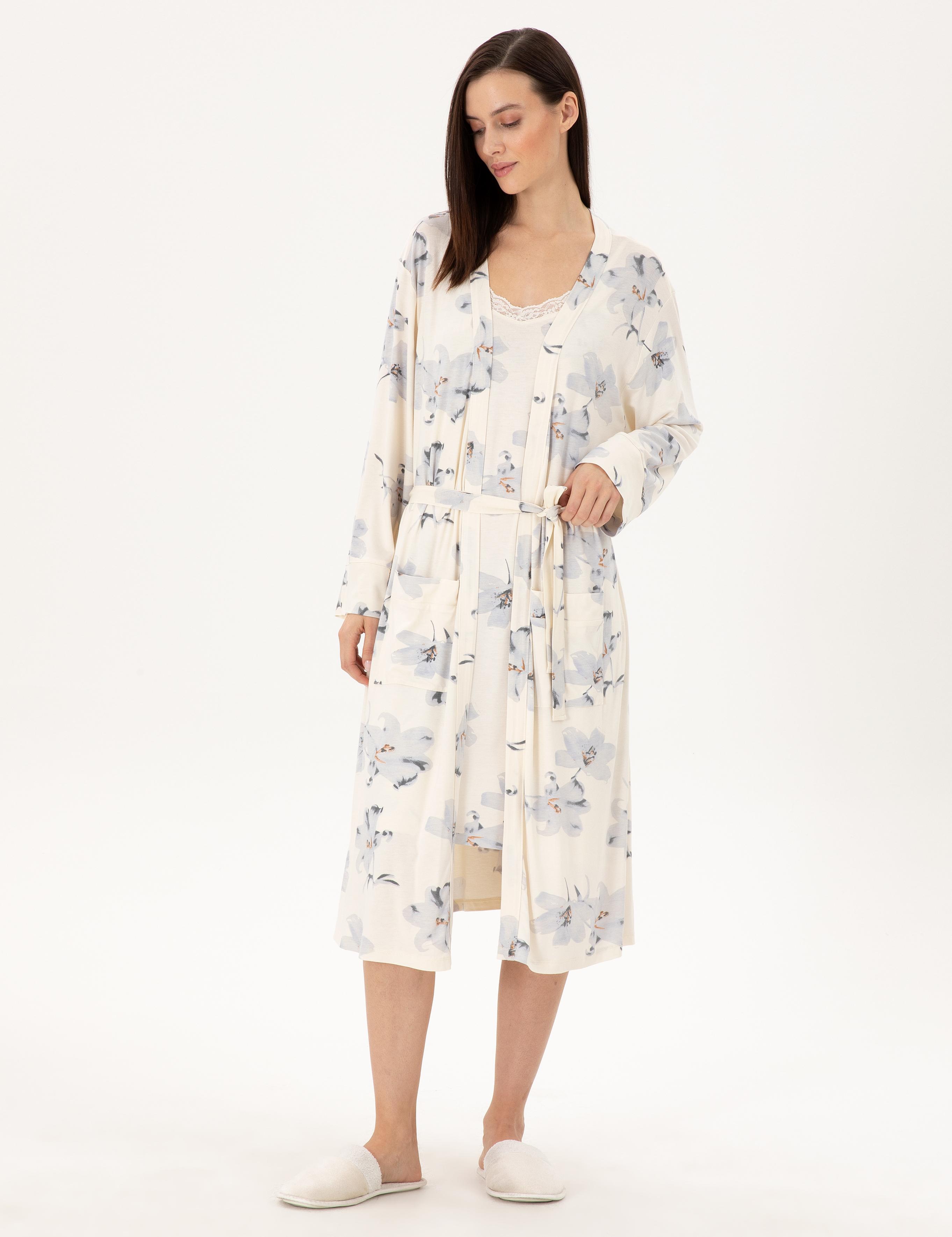 Krem Gecelik & Sabahlık Takım