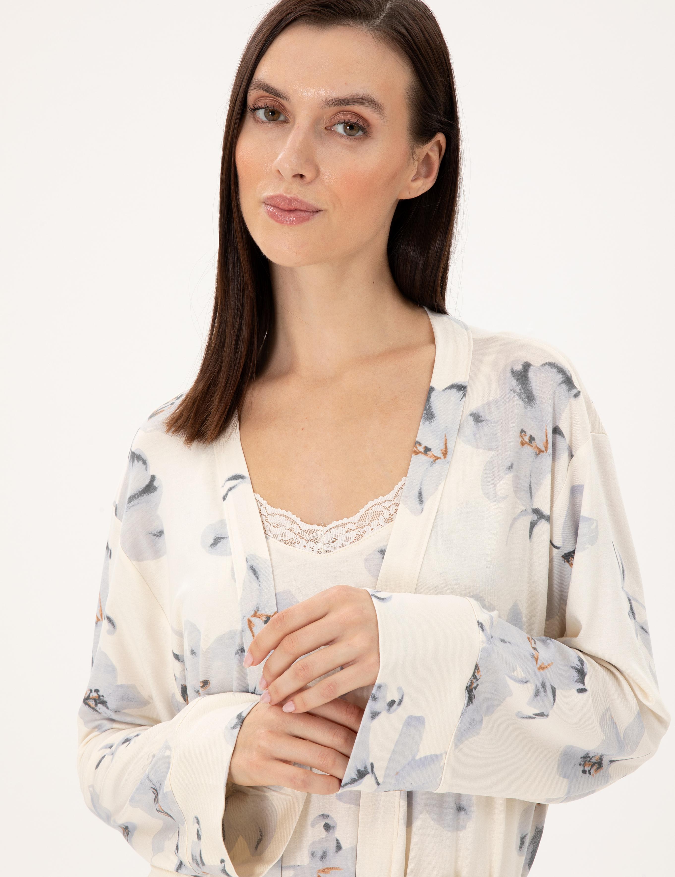 Krem Gecelik & Sabahlık Takım