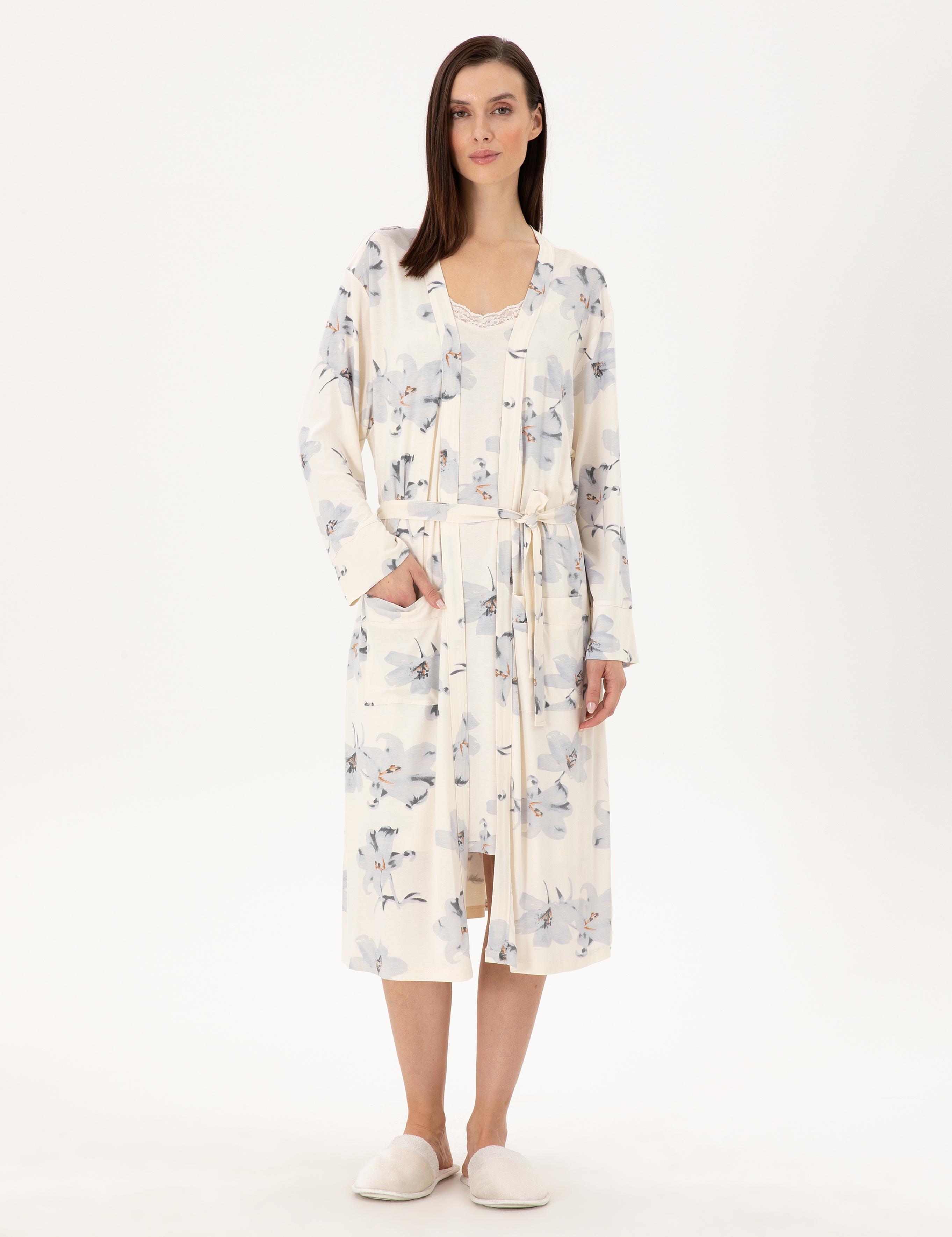 Krem Gecelik & Sabahlık Takım