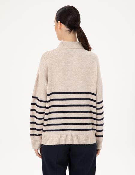 Ekru Comfort Fit Polo Yaka Kazak - 50300147011