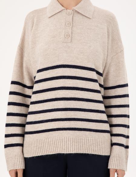 Ekru Comfort Fit Polo Yaka Kazak - 50300147011