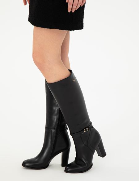 Siyah Topuklu Çizme - 50295880001