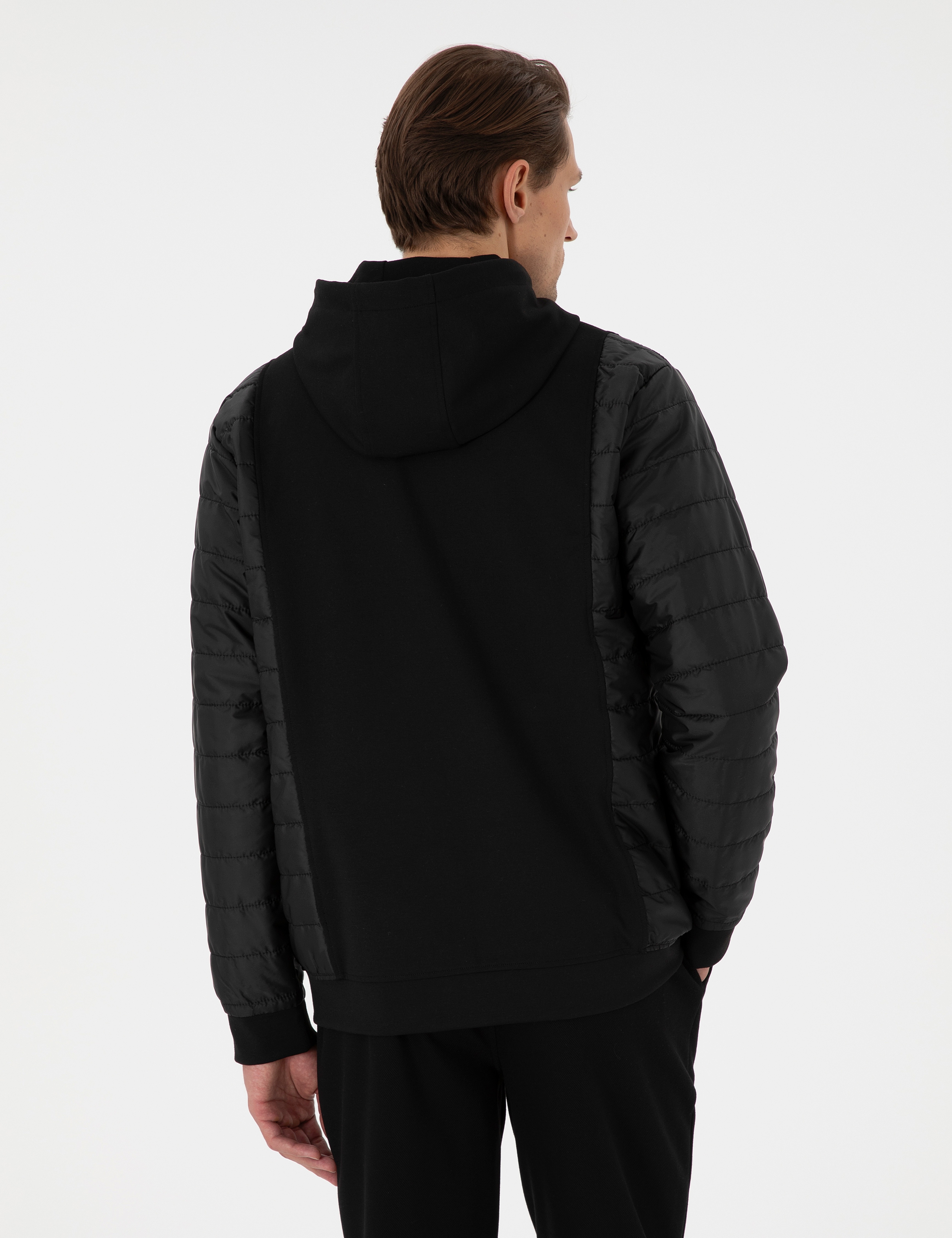 Siyah Regular Fit Örme Hırka - Image 5