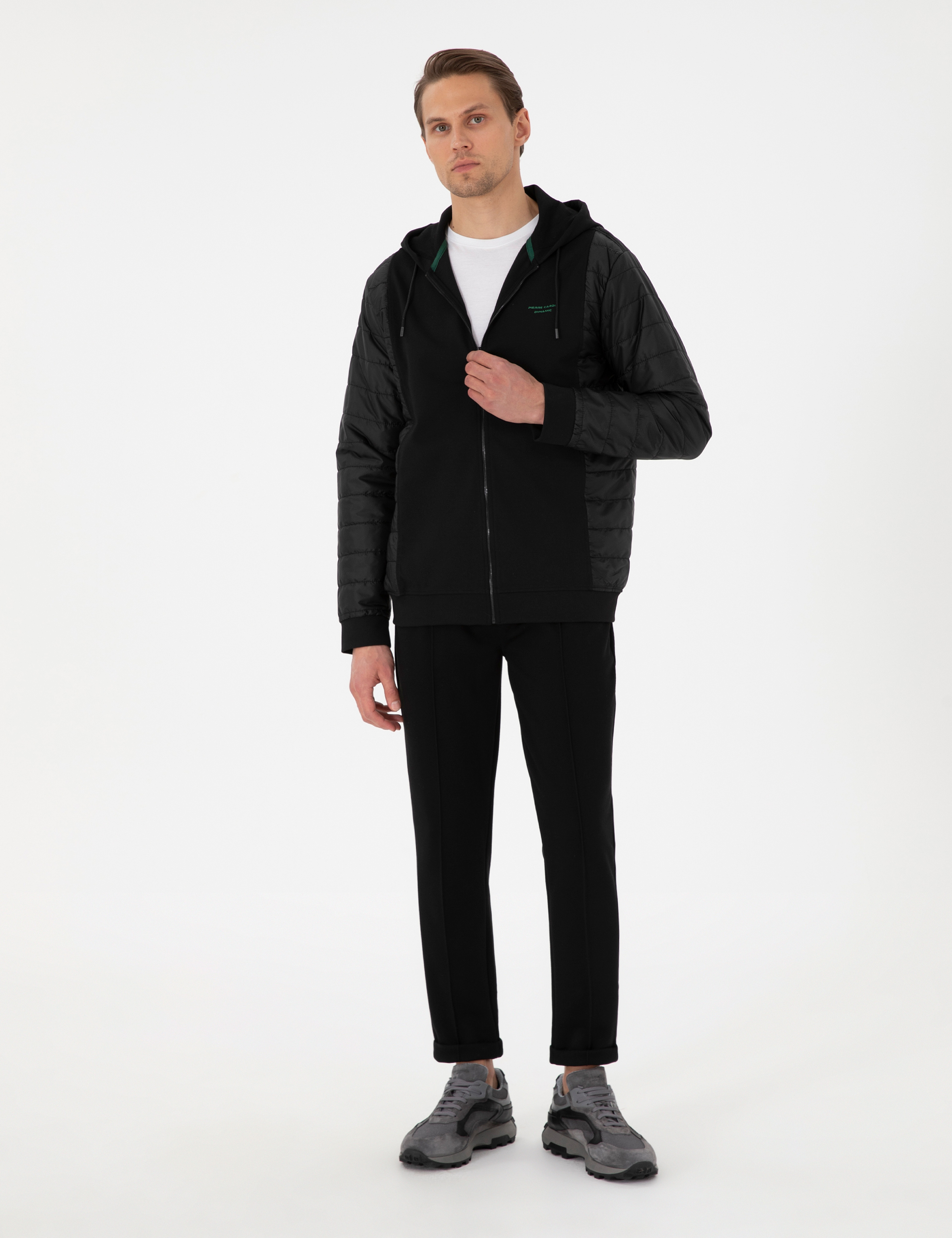 Siyah Regular Fit Örme Hırka - Image 4
