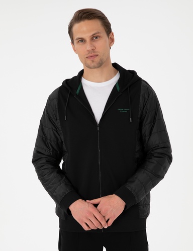 Siyah Regular Fit Örme Hırka