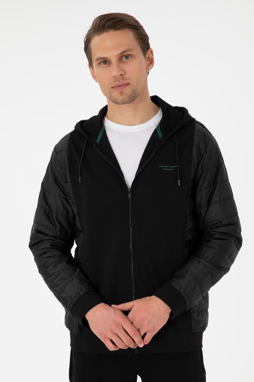 Siyah Regular Fit Örme Hırka