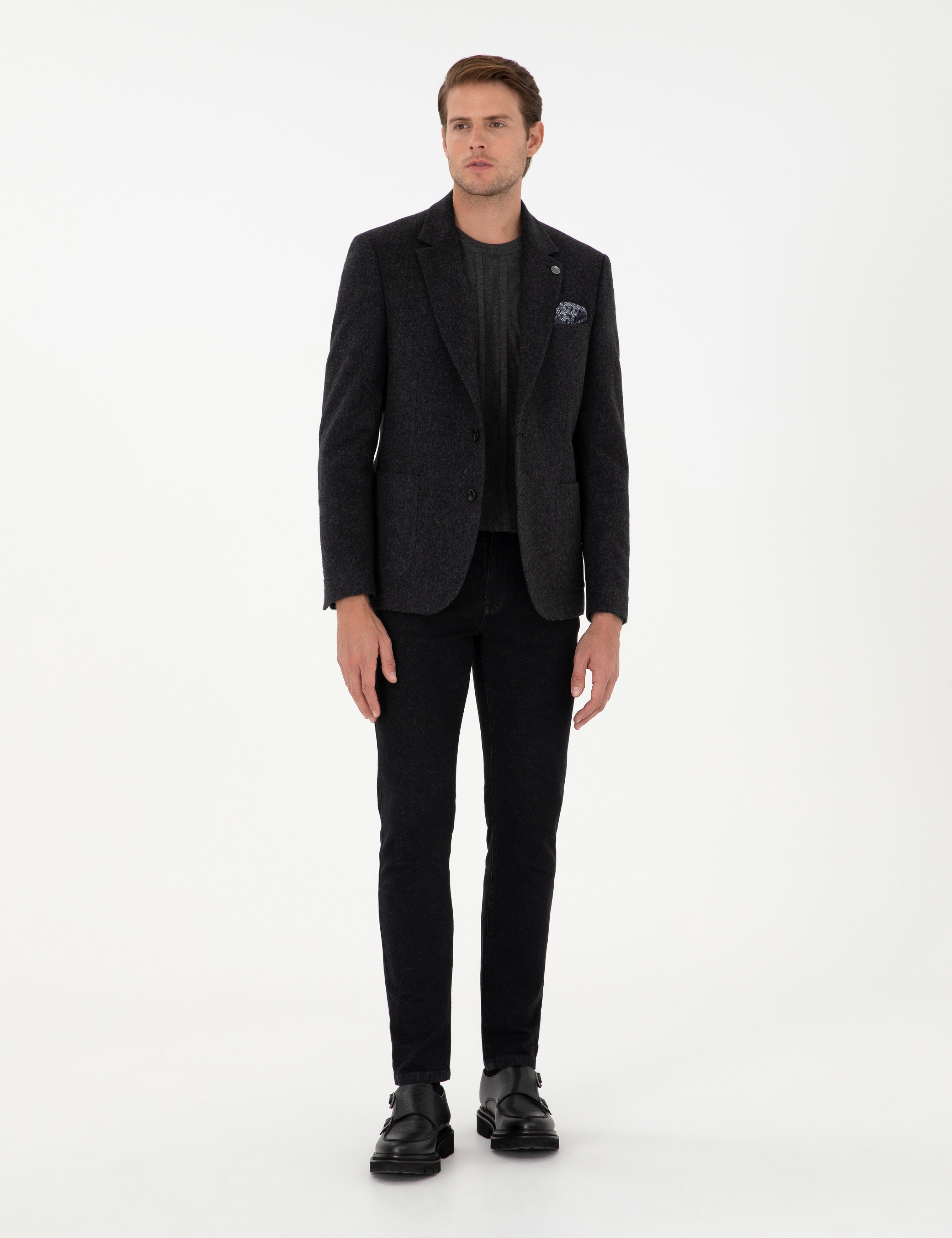 Antrasit Slim Fit Ceket - Image 4